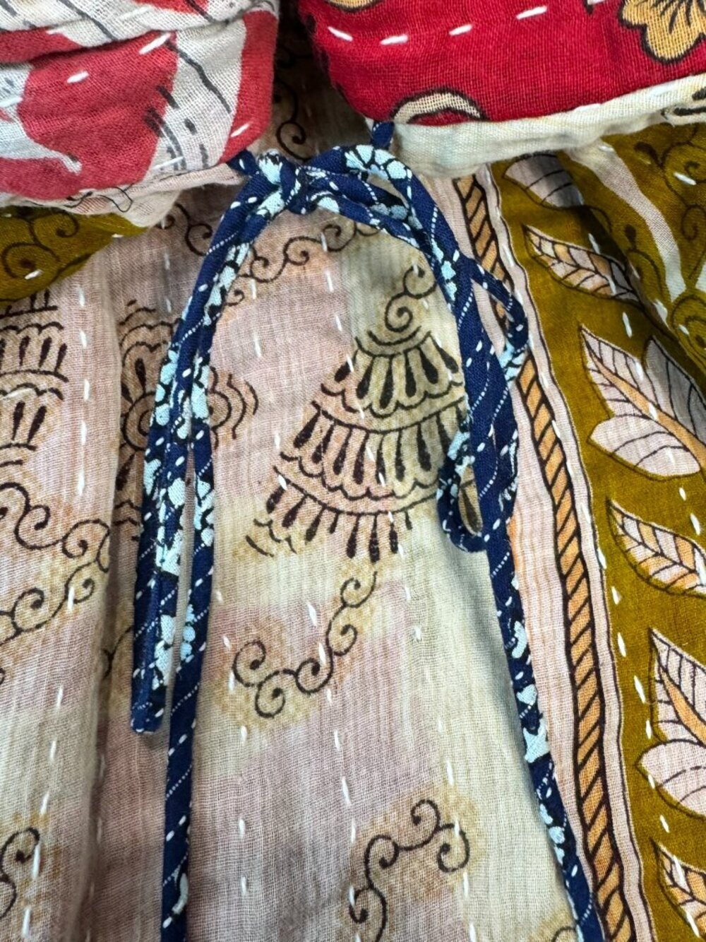 Sevya Kantha Patchwork Kimono Sleeve Handmade One Size Jacket Q21 - Picture 5 of 7